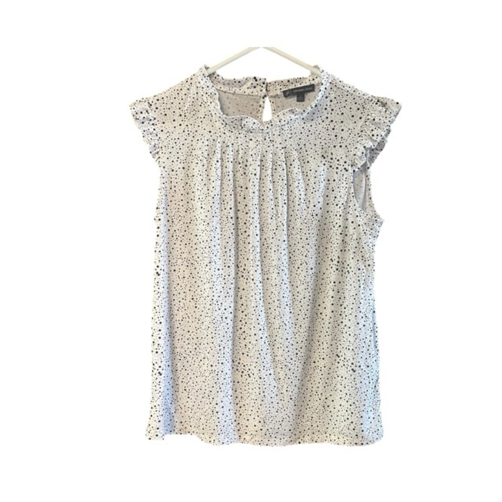Adrianna Papell Ruffle Polka Dot Cap Sleeve‎ Blouse